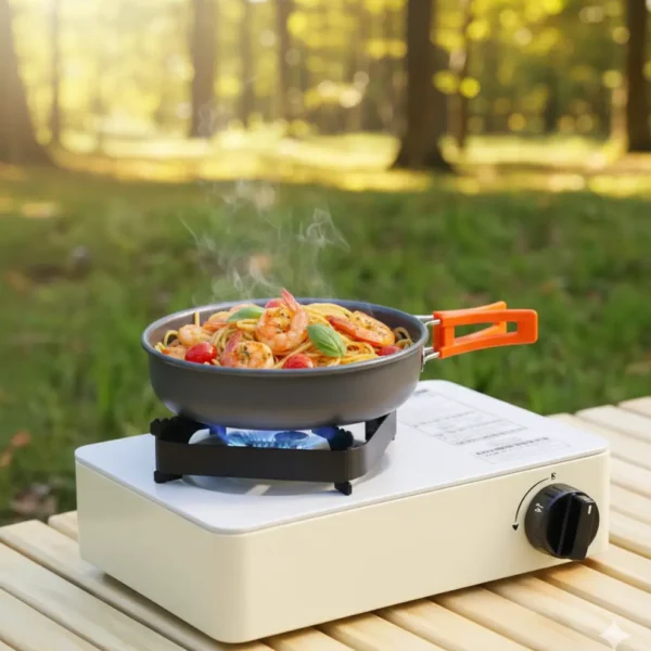 Anafe marfil con maletín.