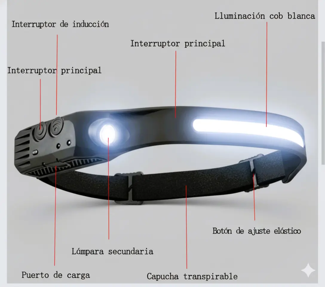 Linterna minero con sensor de movimiento.